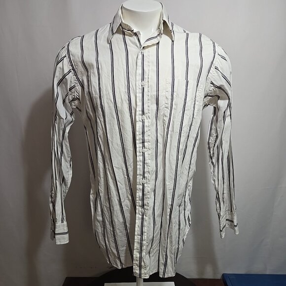 Vintage Gitman Bros Shirt Mens Size 16 34 Striped 100% Cotton - Picture 1 of 9